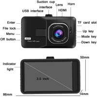 1080p Hd 3.0 Wide-angle Driving Recorder with Reversing Image thumbnail