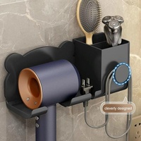 Wall Mounted Holder For Dyson Hair Dryer Bathroom Storage Rack Simple Black - Simple Black thumbnail