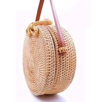 Handmade Bowknot Rattan Bag Vintage Art Beach Diagonal Bag 20X20X8Cm thumbnail