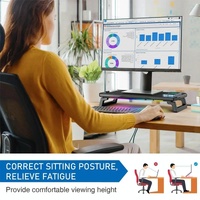 Usb Monitor Stand Riser with Type-c Ports - Wireless Charging  Black thumbnail