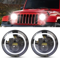 2 Pcs 7 Inch Ip68 Waterproof 6500K 75W Cree Led Headlight Hi / Lo Beam Driving Lamp For Jeep Wrangler Jk Tj Lj thumbnail