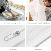 2 Transparent Hanging Garment Storage Bags with Zipper thumbnail