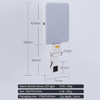 Rechargeable Clip Fill Light - 60 Leds 3 Light Modes Front & Back Clip a Type Blue - B Type White thumbnail