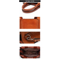 Large Leather Tote Bag for Women - Casual Shoulder Trunk Style thumbnail