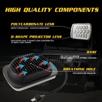 7 Inch 5X7 H4 15W Dc 9 - 30V 1500Lm Ip67 Car Truck Off - Road Vehicle Led Work Lights / Headlight With 15Leds Lamps thumbnail