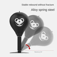 Desktop Speed Ball For Boxing Training - Bear Design With Gloves & Pump - Bear+Children Gloves+Pump thumbnail