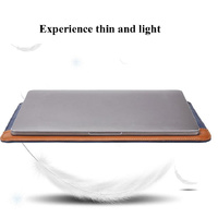 14-15.4 Inch Horizontal Microfiber Notebook Liner & Power Bag - Black & Brown thumbnail