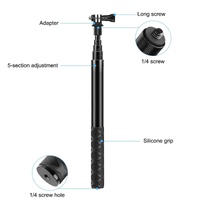 110cm Metal Selfie Stick Monopod for Insta360 one Rs X2 X3 X4 thumbnail