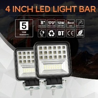 2 Pcs 4 Inch 20W Spot / Flood Light White Light Square - Shaped Waterproof Car Suv Work Lights Spotlight Led Bulbs Dc 9 - 30V thumbnail