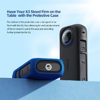Amagisn Silicone Protective Cover for Insta360 X3 Body - Lens Case (Blue) thumbnail