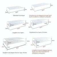 Desk Organizer Bracket for Elevated Computer Monitor - Wrought Iron - Deepen Dual Layer Split thumbnail