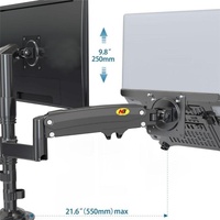 Full Motion Dual Arm Clamp for 22-32 Inch Lcd Tv Monitor Desk Holder with Gas Spring thumbnail