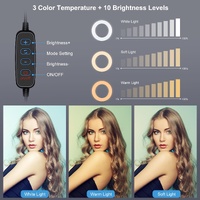 Horizontal Dual Phone Brackets Desktop Ring Light Kit - 4.7 Inch thumbnail