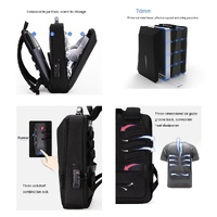 Hard Shell Backpack Alloy Frame Anti-theft Computer Bag for Men Blue thumbnail