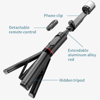 Rotatable Bluetooth Selfie Stick with Fill Light and Remote Control thumbnail