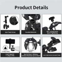 Aluminum Handlebar Magic Arm Rod Mount with Crab Clamp thumbnail