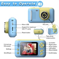 2.4 Hd Reversible Kids Camera + 16gb Memory Card & Reader - Yellow / Blue thumbnail