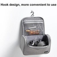 Portable Hair Dryer Storage Bag With Hook Large Capacity - Gray thumbnail