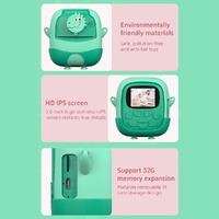 720P Hd Reversible Mini Digital Camera For Children - Cartoon Print - Pink thumbnail