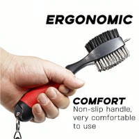 Portable Golf Club Brush - Retractable - Black thumbnail