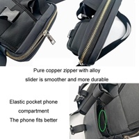 8 Leather Shoulder Mobile Phone Messenger Bag Casual Water Bottle Bag - Black thumbnail