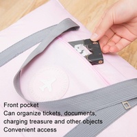 Folding Travel Bag with Trolley Case for Luggage - Black thumbnail