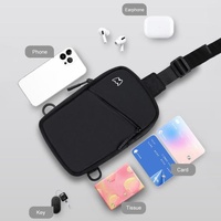 Lightweight Outdoor Sports Chest Bag Cell Phone Crossbody Pack - Black thumbnail