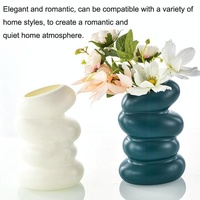 Imitation Glaze Porcelain Spiral Vase for Wet & Dry Flower Arrangements - White thumbnail