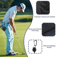 Easy Draw Golf Ball Wipe Cloth - Retractable String - Blue thumbnail