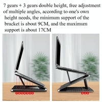Portable Laptop Stand - Adjustable Height Foldable Heat Dissipation - Elegant Black thumbnail