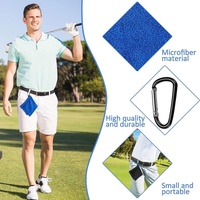 Blue Terry Towel for Wet and Dry Golf Cleaning with Hook thumbnail