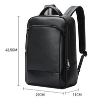 Large Business Laptop Backpack in First-layer Cowhide - Black thumbnail