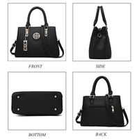 Women Leather Messenger Handbag - Stylish and Functional - Black thumbnail