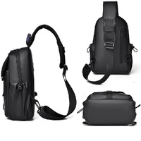Lightweight Waterproof Men Chest Bag Cycling Shoulder Bag - Black thumbnail