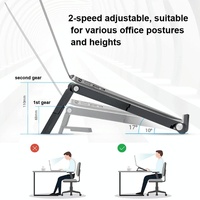Foldable Non-slip Laptop Stand - Plastic Silicone - Black thumbnail