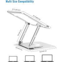 360 Degree Rotating Laptop Stand - Foldable Aluminum Bracket - Black thumbnail