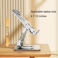 Universal Tablet Stand - 360 Degree Rotating Foldable - Silver thumbnail
