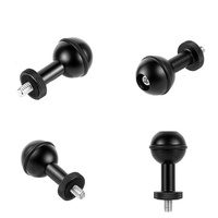 Adjustable Ball Head Adapter for Underwater Photography Lights - 1/4 Inch Red thumbnail