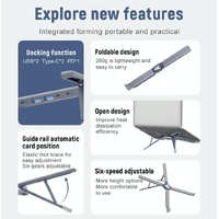 Versatile Laptop Docking Stand with Enhanced Cooling and Folding Design - Silver thumbnail