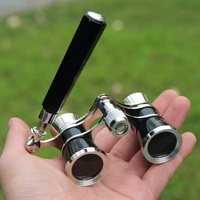 Chrome Double Cylinder Telescope with Handle - 3 x 25 Lady - Wine Red thumbnail
