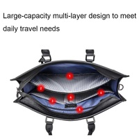 Large-capacity Leather Laptop Messenger Briefcase in Black thumbnail