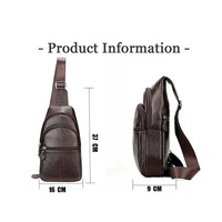Stylish Genuine Leather Crossbody Chest Bag For Men And Women Functional And Versatile Design - Coffee thumbnail