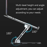 Foldable Laptop Stand - Hollow Design Heat-dissipating Flat Desktop - Deep Space Gray thumbnail