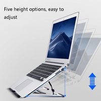 Foldable Aluminum Laptop Stand for Desktop Cooling - Elegant Silver thumbnail