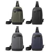 Waterproof Men Chest Bag Multifunctional Shoulder Crossbody For Riding And Casual Use - Black thumbnail