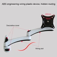 White Dual-section Telescopic Monitor Stand - Wall-mounted thumbnail