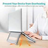 Foldable Laptop Stand - Aluminum Alloy Silver thumbnail