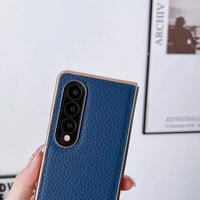 Star Series Nano Electroplating Pu Case for Samsung Galaxy z Fold 4 - Elephant Grey thumbnail