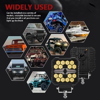 4 Inch Square Mixed Luminous Fishbone Angel Eye Car Work Light thumbnail