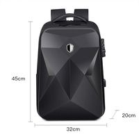 Waterproof Laptop Backpack with Usb Port - 17 Inch Capacity Password Lock - Black thumbnail